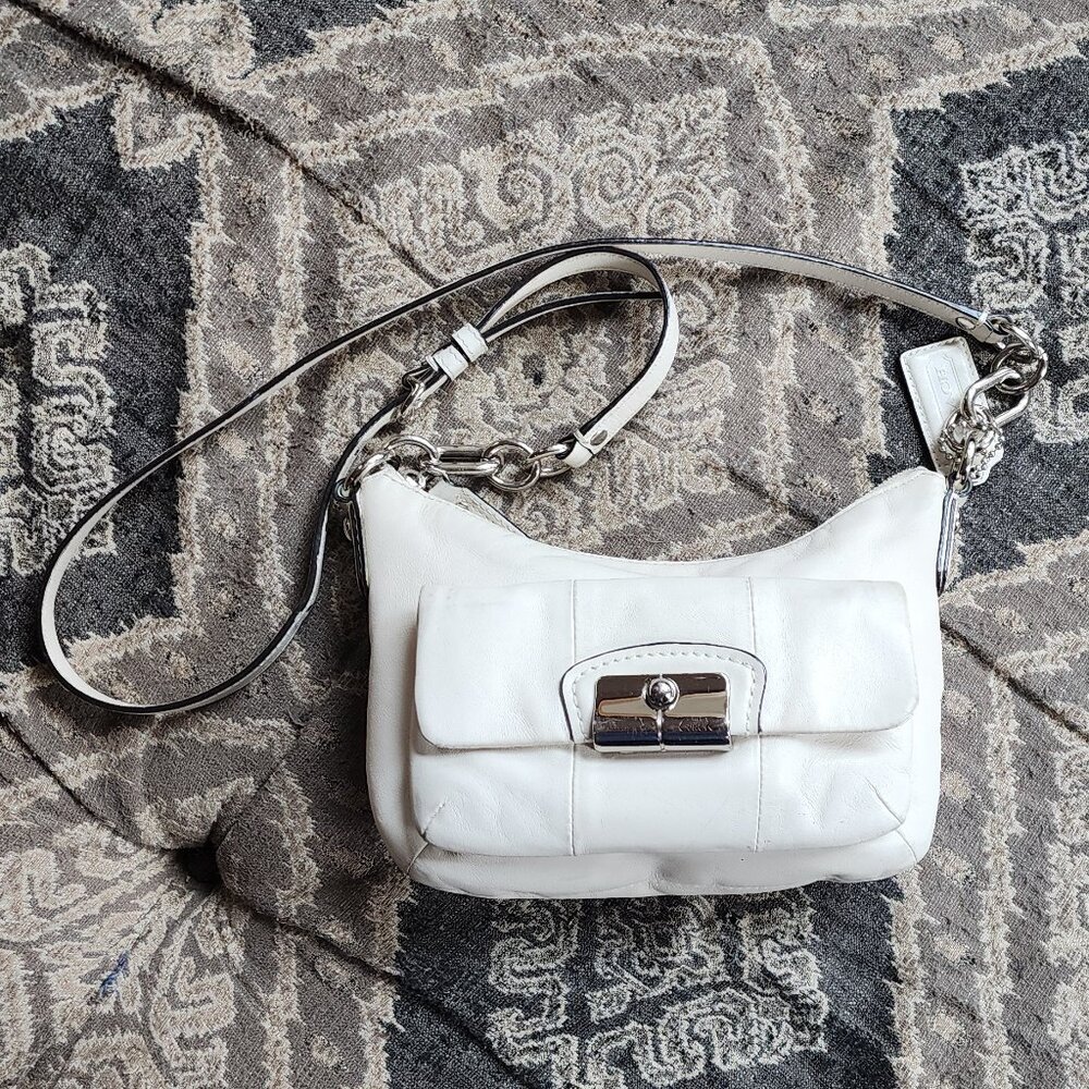 ✅️ Coach Elegant White Leather Shoulder Bag *Very Rare - Picture 3 of 15